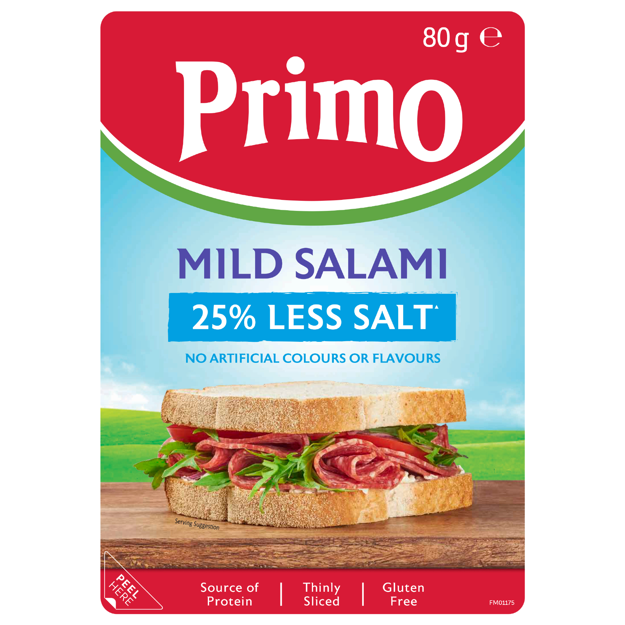 Primo Mild Salami 25% Less Salt 80g