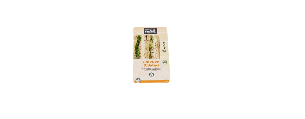 Coles Supermarkets Australia Chicken and Salad Sandwich 194g