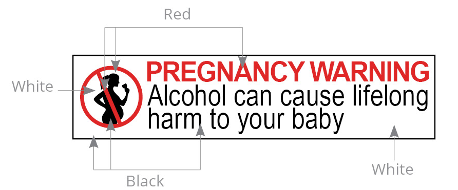 Pregnancy warning labels – design elements and downloadable labels