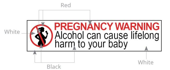 Pregnancy warning label colours label