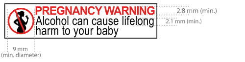 Pregnancy warning type 2 with size guides